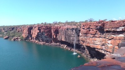 Falls at Glycosmis bay from top of escarpment