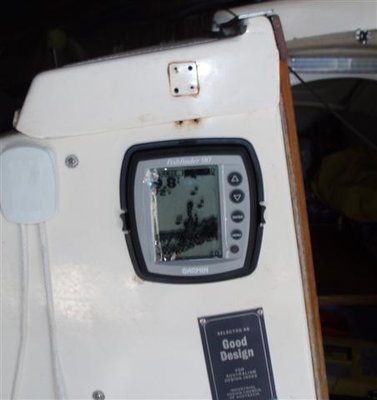 Here you can see the plaque under the fishfinder