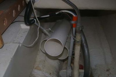 Poly tubes in under cockpit area.