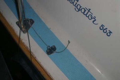 Newly-added cam-cleat for the jib self-furler.