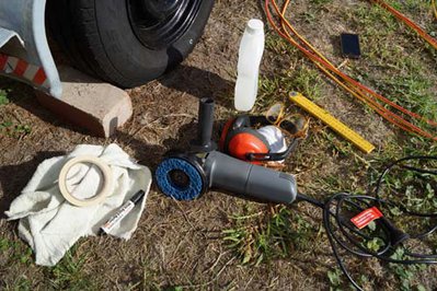 Tools and sander ready for the big job